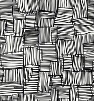 Black and white, hand-drawn seamless pattern of large, woven wicker lines. illustration, simple design, minimalist vector