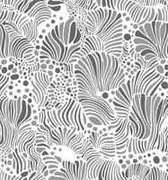 Black and white pattern of simple organic shapes, seamless vector