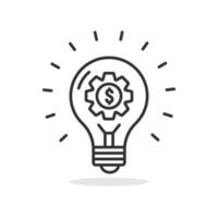 Bulb doodle icon simple flat style illustration. vector