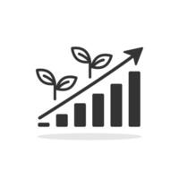 Growth up chart icon isolated illustration. vector