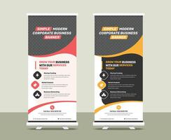Simple modern corporate business roll up template design with two variation vector