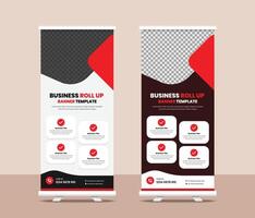 Minimalist professional corporate business rollup banner template design with two color variation vector