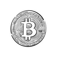 Bitcoin symbol. Cryptocurrency icon.Outline illustration isolated on white background. bitcoin, sketch for web, flyers, advertising, projects vector