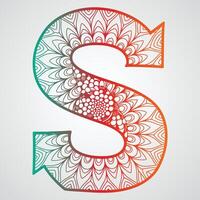 a letter s made by a pattern with a geometric design vector