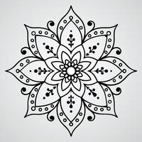 black and white drawing of a flower with a Gray background vector