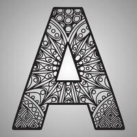 letter a with a geometric mandala design vector