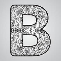 letter b printed in a black and white pattern vector