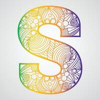 a letter s made by a pattern with a geometric design on it vector