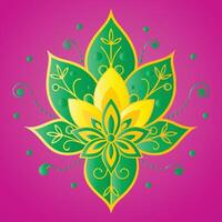 The colorful design with a flower on it vector