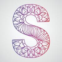 Intricate Patterns Forming Letter S vector