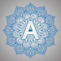 blue and white design with a letter a on it vector