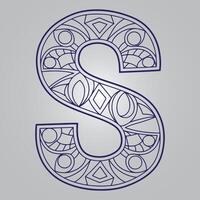 Ornate Letter S with Intricate Mandala Patterns vector