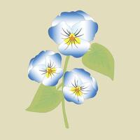 Viola flower doodle hand drawn illustration vector