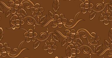 Seamless brown flower pattern illustration vector