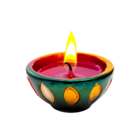 a cute diwali candle with a lit candle on transparent background png