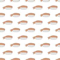 Seamless pattern with sushi for decorative print, wrapping paper, menu, wallpaper and fabric vector