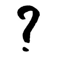 Hand drawn ink question mark illustration in sketch style. Single element for design vector