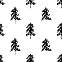 Seamless pattern with geometric minimal scandinavian Christmas tree doodle for decorative print, wrapping paper, greeting cards and fabric vector