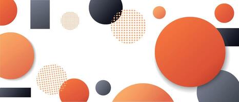 Abstract Geometric Circles in Orange and Black background vector