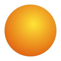 Orange gradient circle with a bright yellow center on a transparent background. Summer sun. Concept of simplicity and minimalism vector