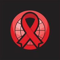 Red ribbon on a black background vector