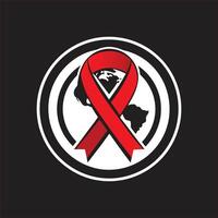 Red ribbon on a black background vector
