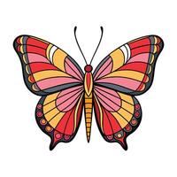 A colorful butterfly with a red and yellow pattern vector