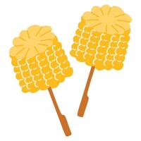 Boiled corn on the cob vector