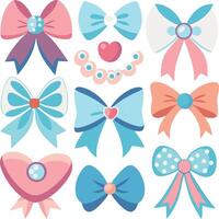 a set of different bows and ribbons vector
