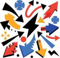 a colorful abstract pattern with arrows and arrows vector