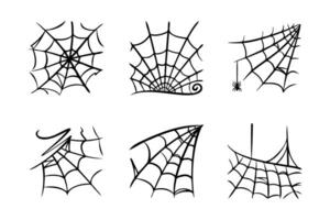Doodle spider web icon on white background. vector