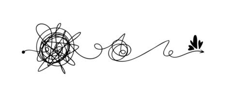 Symbol of complicated way with scribbled round element vector
