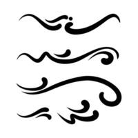 Elegant hand-drawn decorative swirls and lines create artistic flair suitable for various design projects and crafts vector