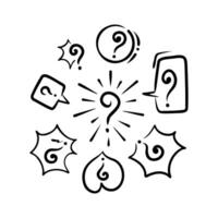 Doodle Question Mark, Sign and Symbol for Design, Presentation or Website elements. vector