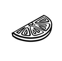 Lemon slice citrus line, outline. illustration vector