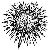 Vintage Sparkler Explosion with Radiant Starburst Effect vector