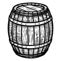 Rustic Wooden Barrel Illustration Vintage HandDrawn for Craft and Design Projects vector