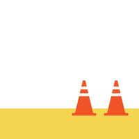 Traffic cone . Traffic cone on white and yellow background. vector
