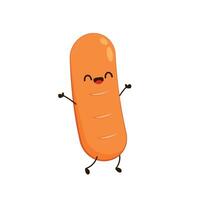 Sausage character design. Sausage on white background. vector