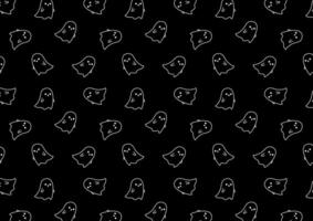 Cute ghosts Halloween pattern. Background with simple spooky character or scary ghostly monsters. vector