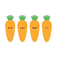 Carrot character design. Carrot on white background. vector