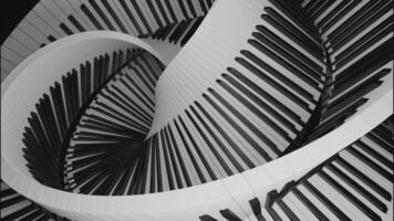 Optical illusion of the piano keyboard. Design. Piano keys creating a spiral, beautiful musical background. video