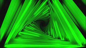Movement in 3d tunnel with triangular lines. Design. 3D tunnel with geometric triangular turn. Movement in abstract triangular tunnel with 3d lines video