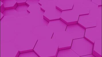 Gaming technological hexagonal background in pink color. Design. Random waving motion background. video