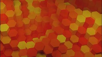 3D background with moving waves of hexagons. Design. Space with moving waves of hexagons for computer game. Field of moving hexagons for computer game traps video