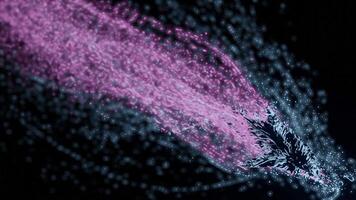 Black background with backlight. Design. Dark sky with bright shiny particles made in cartoon abstraction video