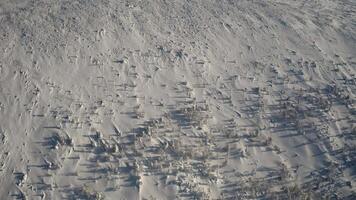 Winter empty fields. Protruding boulders from the ground are slightly sharp wrapped under the snow. video