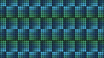 Abstract background with squares formed by small circles in rows. Motion. Led lights wall of same size particles. video
