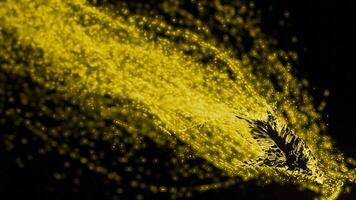 Black background with starlight. Design. Bright iridescent spangles of white and yellow made in cartoon abstraction. video