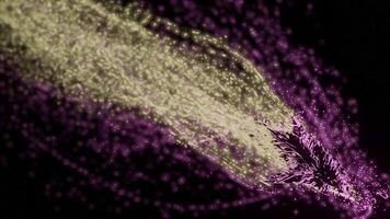 Black background with a starry sky. Design. The lilac and white reflection of the stars made in 3d format. video